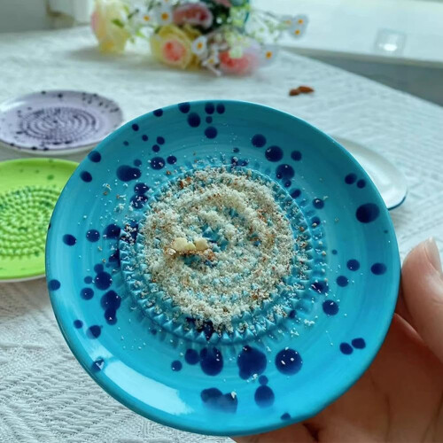 (Blue, 1pcs) Râpe céramique ail gingembre premium, faite main, naturelle 2
