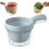 (Blue, 1pcs) Dual-Layer Kitchen Draining Basket with Handle, Colander Bowl 1
