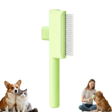 (Green Short Teeth, 1set) Samočistiaca sada kef na domáce zvieratá, odstraňovač bĺch, nerezové okrúhle zuby