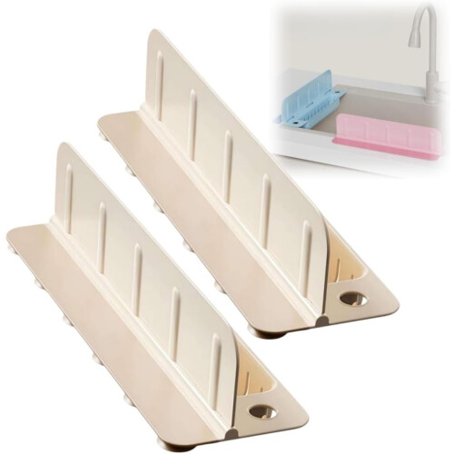 (White2pcs, 1set) Pare-éclaboussures évier 35cm pliable, ventouses, silicone