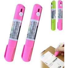 (Pink*2pcs, 1set) 2 in 1 Privacy Wipe Box Cutter,2-in-1 Thermal Ink Remover,2027 New Water-Based Thermal Paper Eraser Pen,One Smear Printe