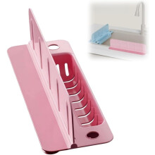 (Pink1pcs, 1set) Pare-éclaboussures évier 35cm pliable, ventouses, silicone