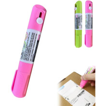 (Pink*1pcs, 1set) 2 in 1 Privacy Wipe Box Cutter,2-in-1 Thermal Ink Remover,2027 New Water-Based Thermal Paper Eraser Pen,One Smear Printe