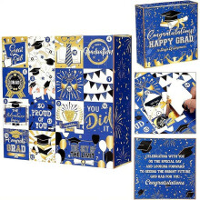 (Blue, 1pcs) Caja regalo graduación 16 días 2026, vacía personalizable.