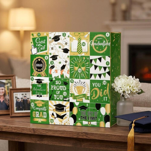 (Blue, 1pcs) 2026 16 Days Graduation Advent Gift Box, Fillable, Empty 1