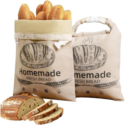 (Beige1pcs, 1set) Sacchetti pane cera d'api, lino riutilizzabile, 43x32cm, congelatore