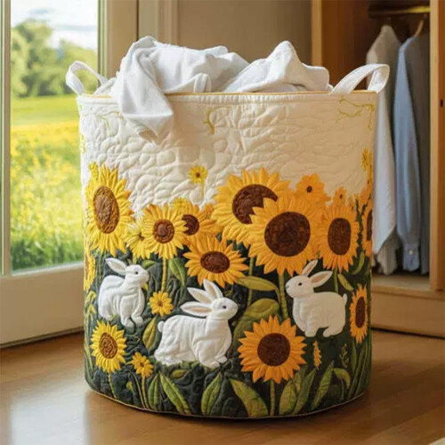 (style6 S, 1pcs) Panier linge matelassé boho floral, multifonction, léger