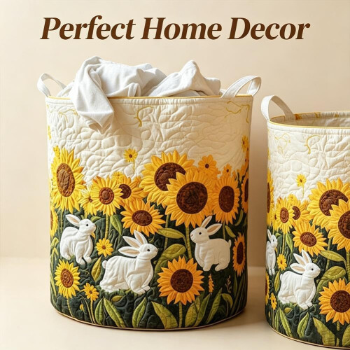 (style8 M, 1pcs) Panier linge matelassé boho floral, multifonction, léger 1