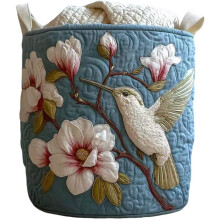 (style1 S, 1pcs) Gesteppter Wäschekorb mit Griffen, Boho Blumenmuster, faltbar