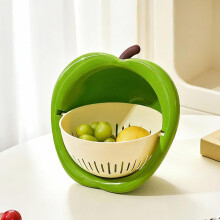 (Green, 1pcs) 2-in-1 Abtropfsieb, drehbarer Seiher, für Obst & Salat
