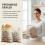 (Beige1pcs, 1set) Sacchetti pane cera d'api, lino riutilizzabile, 43x32cm, congelatore 4