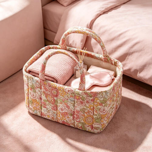 (style3, 1pcs) Cestas tela acolchada boho, plegables.