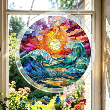 (Style2, 7.87in) Acryl Puzzle Sonnenfänger, 83 Teile, 20 cm, DIY, Geschenk für Mama