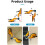 (Orange2, 1pcs) Livellatore altezza professionale, piano e piastrelle 8