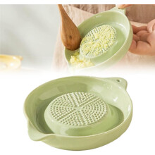 (Green, 1pcs) Porzellan-Reibeplatte, manuell, Keramik, für Ingwer, Knoblauch, Obst, Gemüse, Püree, 3,5 Zoll, Küche