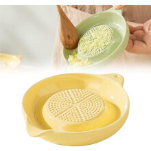 (Yellow, 1pcs) Porzellan-Reibeplatte, manuell, Keramik, für Ingwer, Knoblauch, Obst, Gemüse, Püree, 3,5 Zoll, Küche