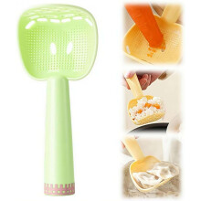 (Green 1pcs, Large) Multifunkciós konyhai főzőkanál, hőálló spatula kanál, lyukas merőkanál burgonyanyomóval