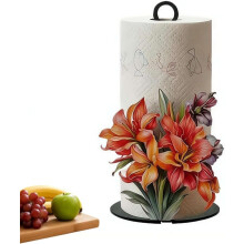 (Pink, Large) Suport prosop hârtie floare, metalic