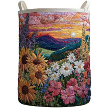 (Multicolor C, 16*22 in) Gesteppter Wäschekorb 2026, boho, mit Henkeln, bunt, für Kleidung, Spielzeug, Schlafzimmer, Deko