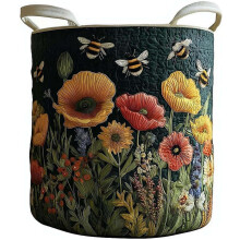 (Multicolor A, 16*22 in) Gesteppter Wäschekorb 2026, boho, mit Henkeln, bunt, für Kleidung, Spielzeug, Schlafzimmer, Deko