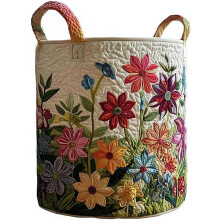(Multicolor B, 16*22 in) Gesteppter Wäschekorb 2026, boho, mit Henkeln, bunt, für Kleidung, Spielzeug, Schlafzimmer, Deko