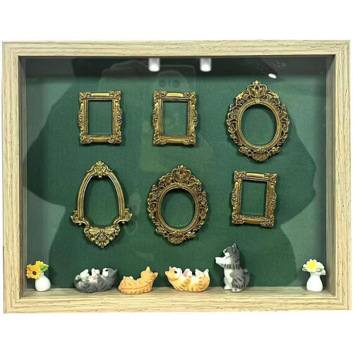 (Cat, 1PCS) DIY mini museo siluetti boxi, personoitu