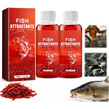 (2pcs, 60ml) Röd mask vätska fiskattraktant – 60ml fiske doft för öring, karp, havsabborre, betesförstärkare
