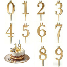 (Golden, free size) Uudelleen käytettävä metalli numero kynttilänjalka