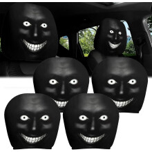 (4pcs, free size) Pokrowiec na zagłówek samochodowy Halloween, straszna twarz, zabawny cartoon