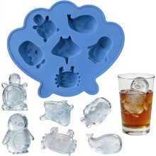 (Blue, free size) Silikonová forma na led mušle, roztomilé tvary