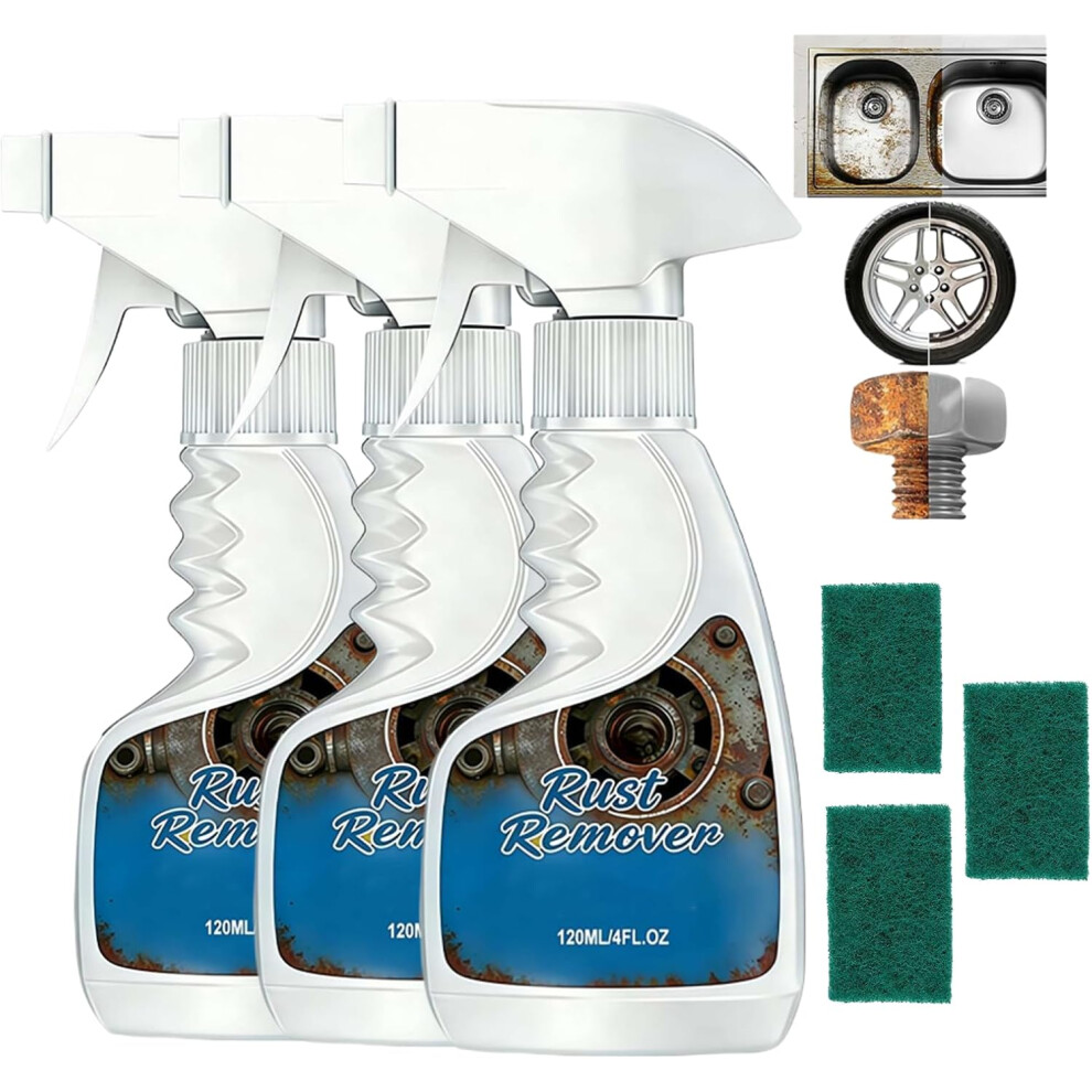 (3 Set, -) Rust Remover Spray For Metal Â Highly Concentrated, Heavy Duty For Automotive Parts 5437706910657