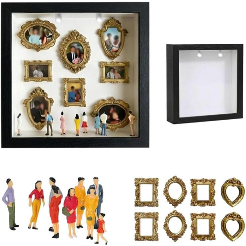 (Black, with light) DIY mini museo siluetti boxi