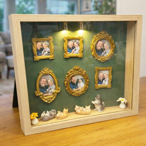 (Black, with light) DIY mini museo siluetti boxi 1