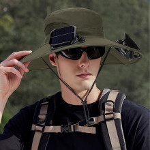 (Army Green, color_name) Pălărie solară cu ventilator, UPF 50+