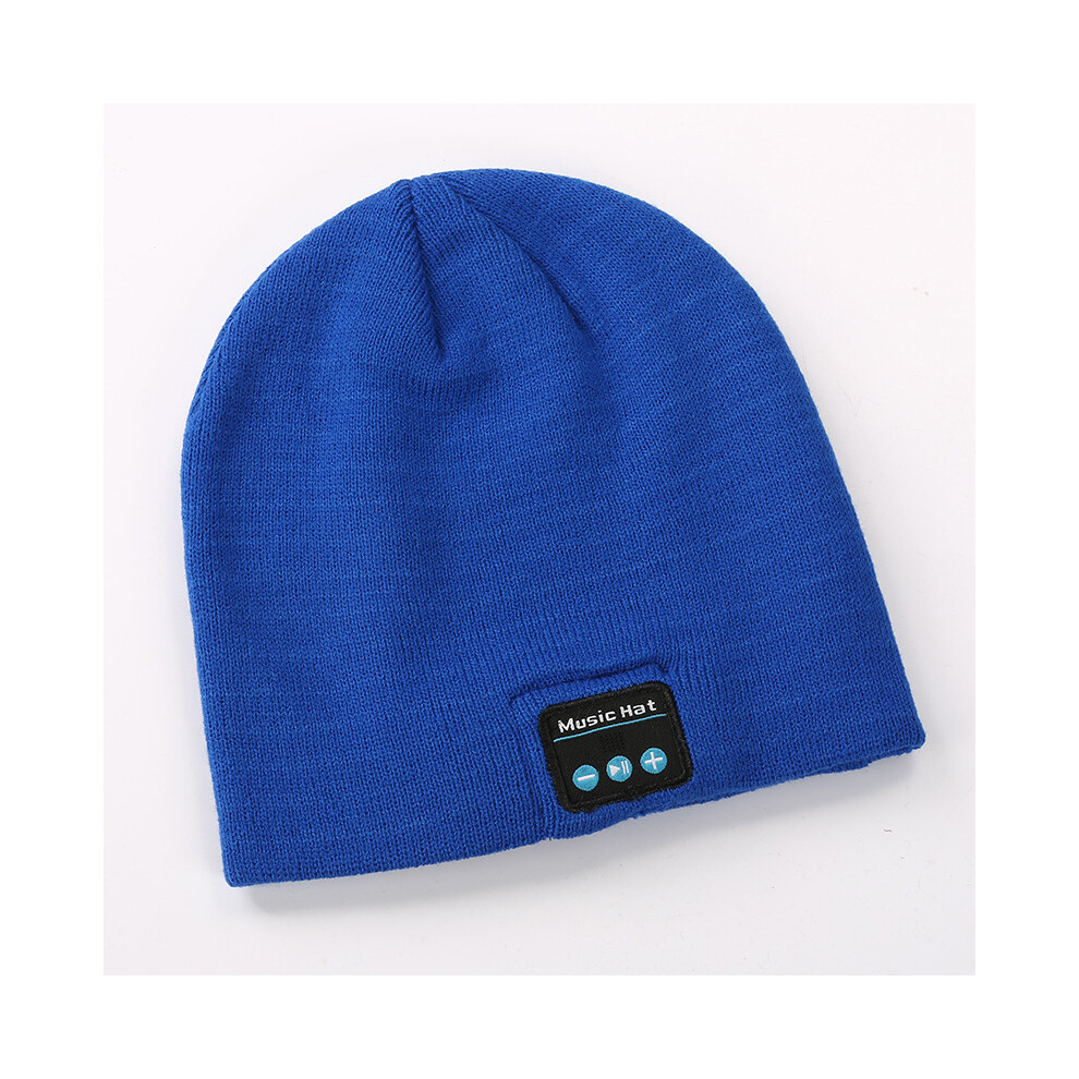 (M5-B ) Usb Rechargeable Detachable Washable Tooth Knit Beanie, Stereo Call Music Warm Winter Pullover Hat Blue 4016077588057