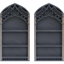 (French Frame, 2pcs) Gootti ikkuna kristalli hylly näyttö