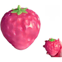 (Big Strawberry, 1pcs) Obst-Stressball, Erdbeere, langsam aufsteigend, weich, für Erwachsene, Büro, Deko