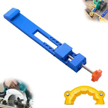(Blue, 1pcs+1drill bit guard) Nastaviteľná základná vodítko rezacieho stroja, vodítko pre kotúčovú pílu na skateplate pre drevospracovanie