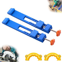 (Blue, 2pcs+2drill bit guard) Nastaviteľná základná vodítko rezacieho stroja, vodítko pre kotúčovú pílu na skateplate pre drevospracovanie
