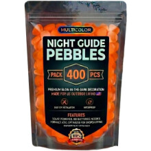 (Orange, 400pcs) Sötétben világító kerti kövek – 400 db narancs fluoreszkáló kavics tereprendezéshez