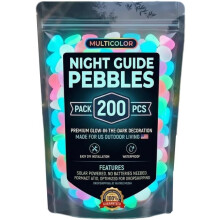 (Blue, 200pcs) Sötétben világító kerti kövek – 400 db narancs fluoreszkáló kavics tereprendezéshez