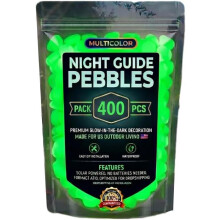 (Green, 400pcs) Sötétben világító kerti kövek – 400 db narancs fluoreszkáló kavics tereprendezéshez