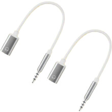 (Silver, 2pcs) 3.5mm Male to Type-C Female Audio Cable – Converter Adapter for MP3, Laptop, Phone