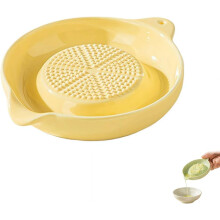 (Yellow, 1pcs) Keramik-Reibschale, für Ingwer, Knoblauch, Zitrone, Käse, Obst, Püree, grün, Küche