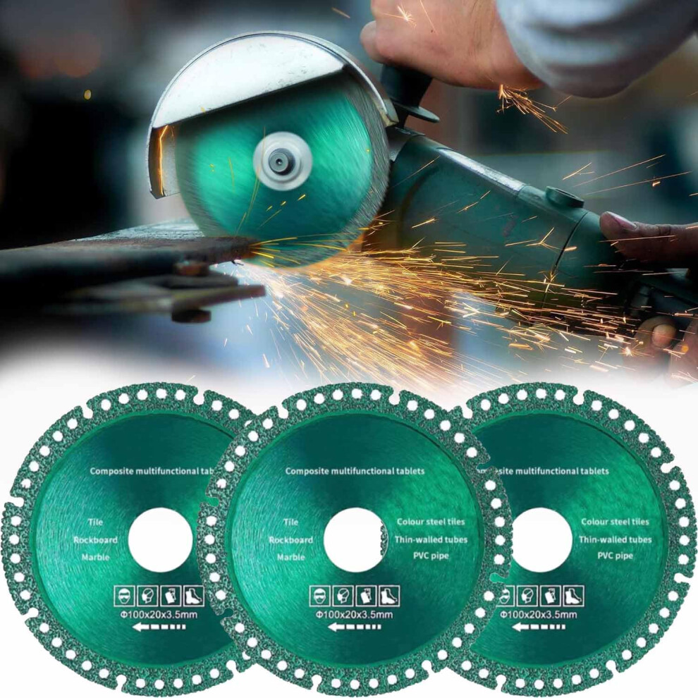 (3Pcs, Green) 4 Inch Indestructible Disc For Grinder Â Multifunctional Cutting Saw Blade For Angle Grinder 5437706914020