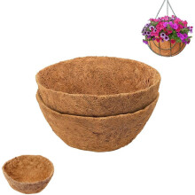 (12in, 2pcs) 2 Kokos-Einlagen für Pflanzenkörbe, rund, 14 Zoll, Ersatz, für Garten, Deko