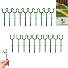 (Green E, 20pcs) Zielony uchwyt prowadzący do węża ogrodowego, 3/4 cala dekoracyjny słupek do trawnika, plastikowe gwoździe
