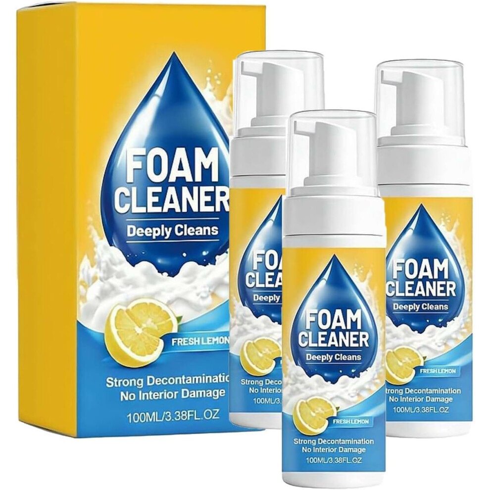 ( C, 3.5 Ounce (Pack Of 1)) Powerful Car Interior Foam Cleaner Â All-Purpose Rinse-Free Spray For Leather & Seats Yellow 5437706915126