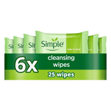 Simple Kind to Skin Biodegradable Cleansing Wipes Face Wipes, for Waterproof Eye Make-Up Removal fo