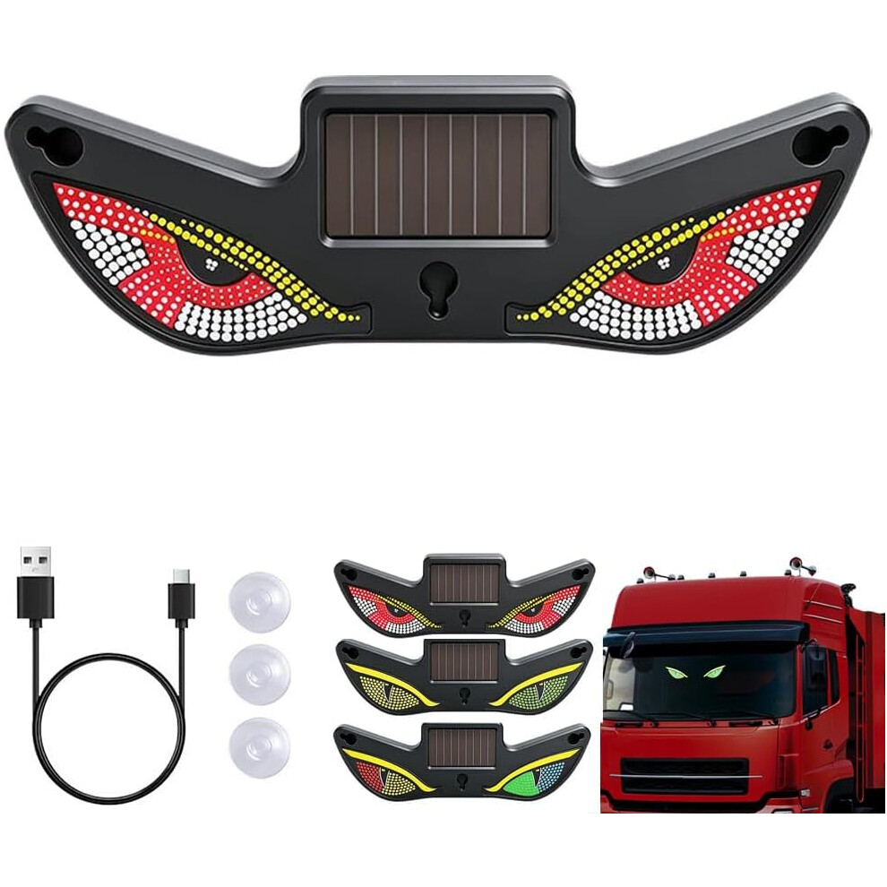 (, 1Pcs) Devil Eyes Led For Car Windshield Â Solar Powe 6 Modes Dynamic Ambient Red/Light 5437706914945